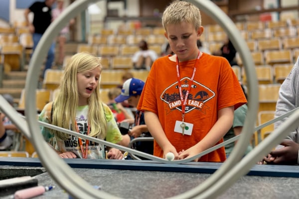 Campers designing rollercoaster